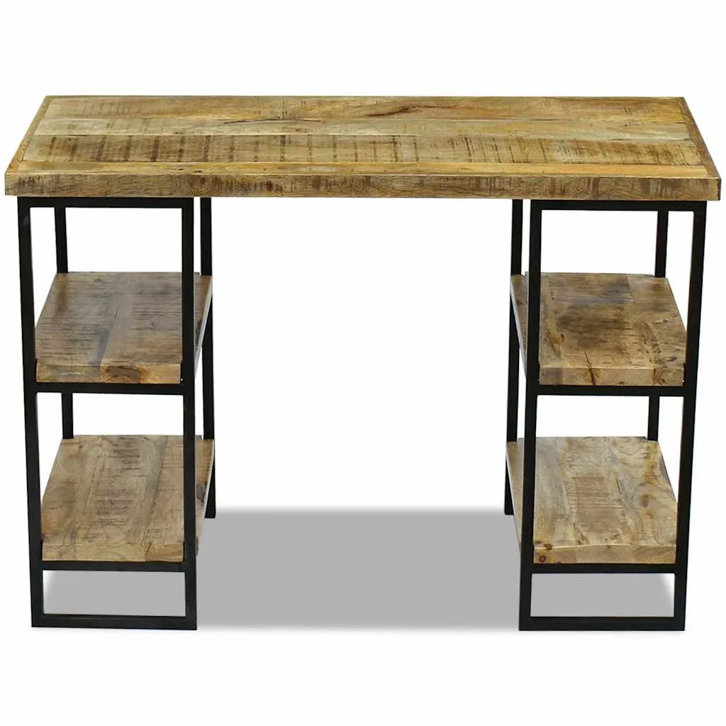 Bureau en bois 110 x 50 x 76 cm brun acier – vue de dos