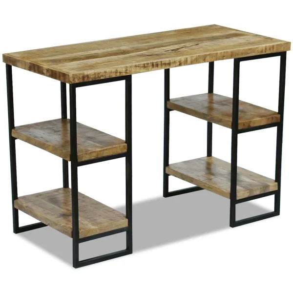 Bureau en bois 110 x 50 x 76 cm brun acier – vue d’ensemble