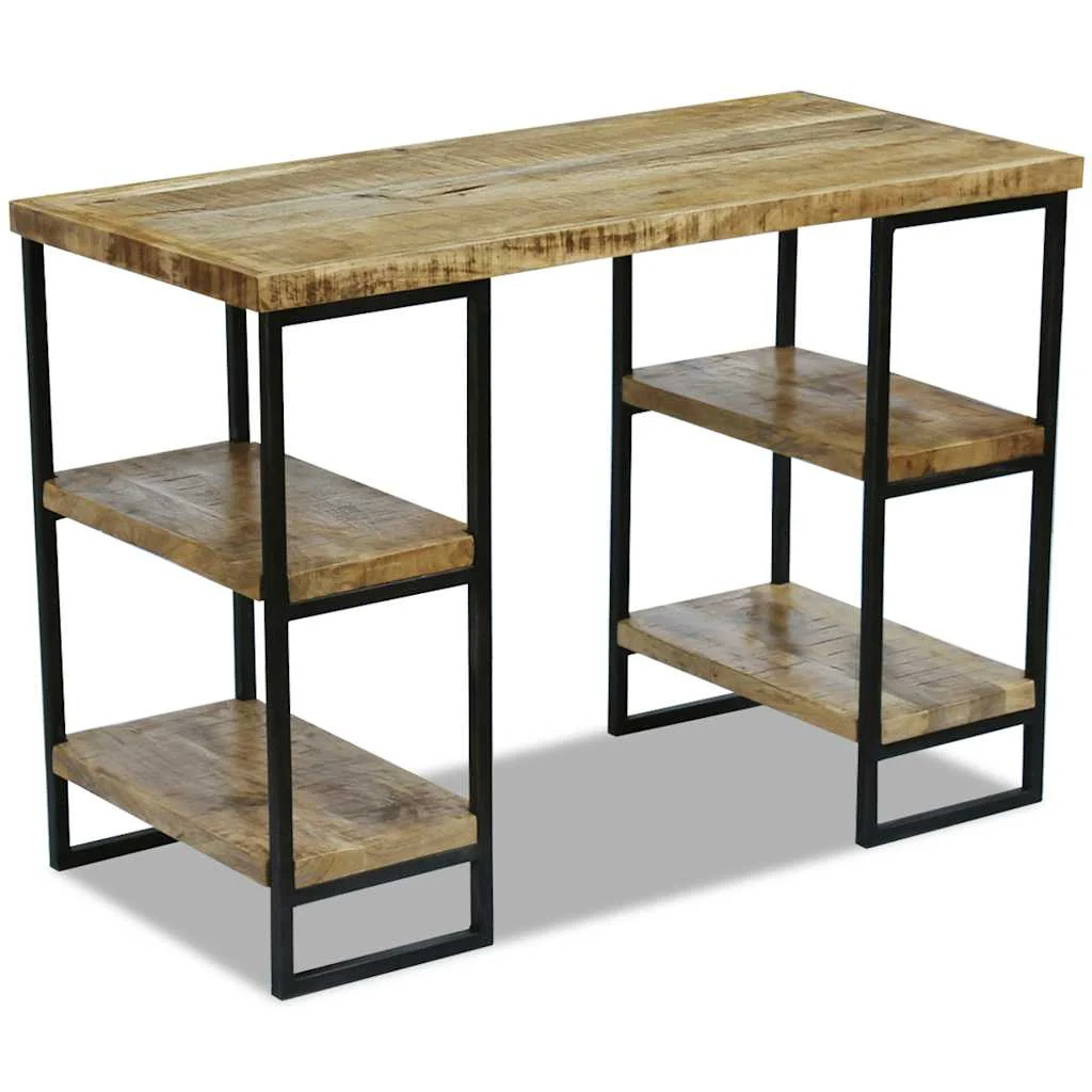 Bureau en bois 110 x 50 x 76 cm brun acier – vue en situation