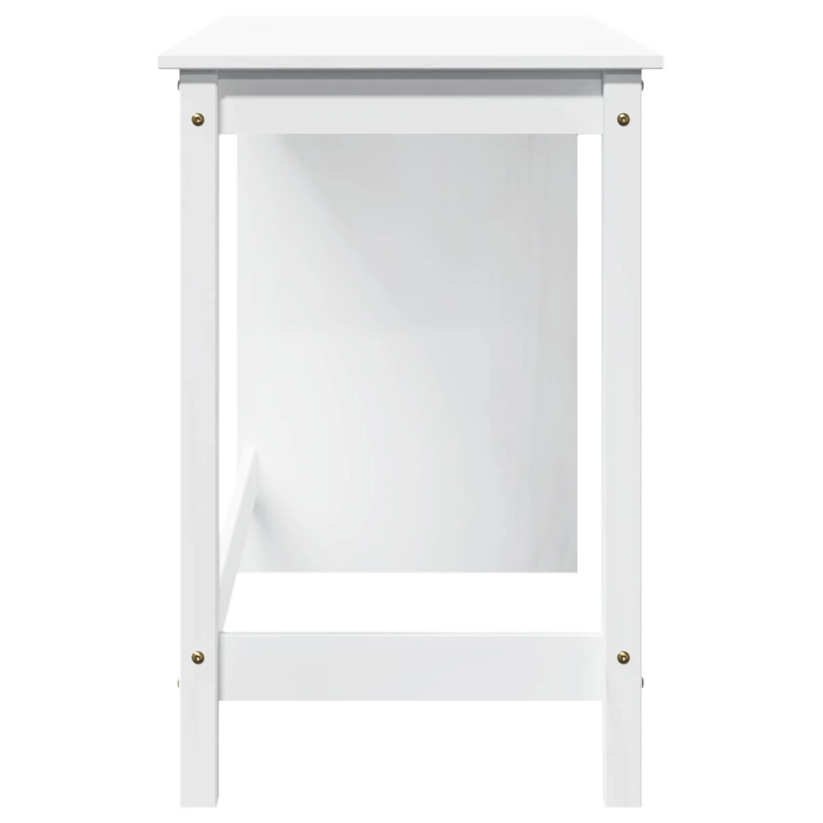 Bureau Bois 112 x 50 x 75 cm blanc bois massif de pin – vue de dessus