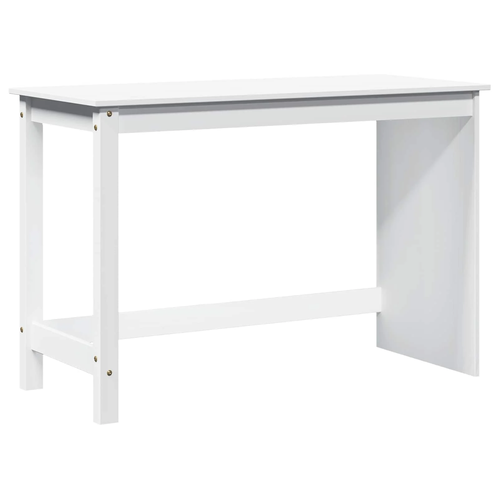 Bureau Bois 112 x 50 x 75 cm blanc bois massif de pin – vue de côté