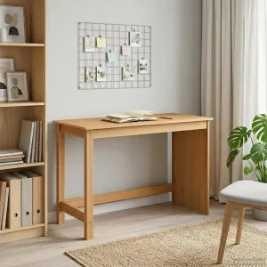 Bureau Bois 112 x 50 x 75 cm marron miel bois massif de pin – vue d’ensemble