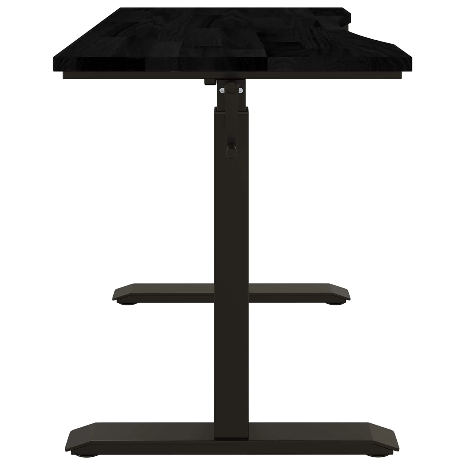 Bureau Bois 120 x 60 cm noir et marron foncé bois massif de chêne – vue en situation