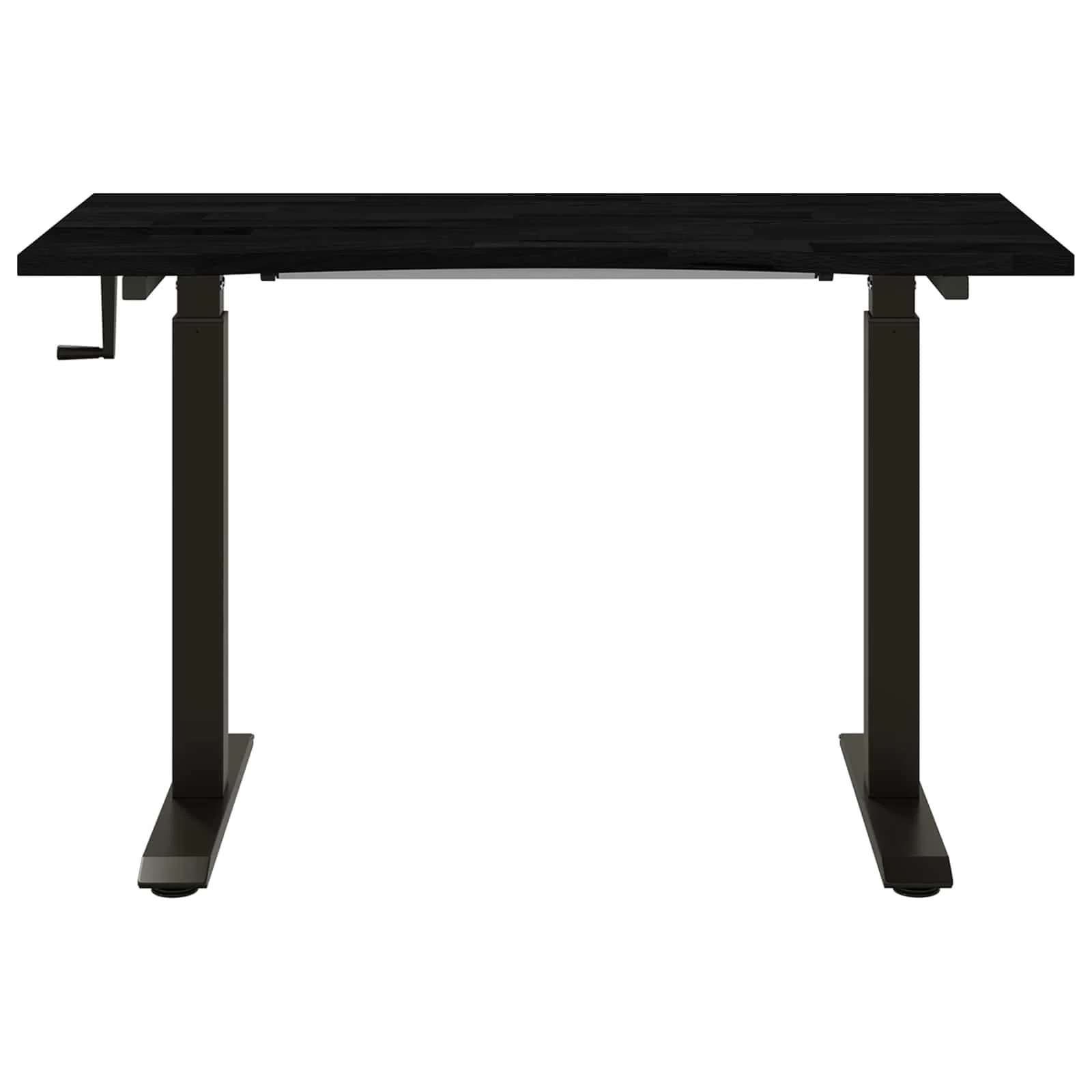 Bureau Bois 120 x 60 cm noir et marron foncé bois massif de chêne – vue de détail