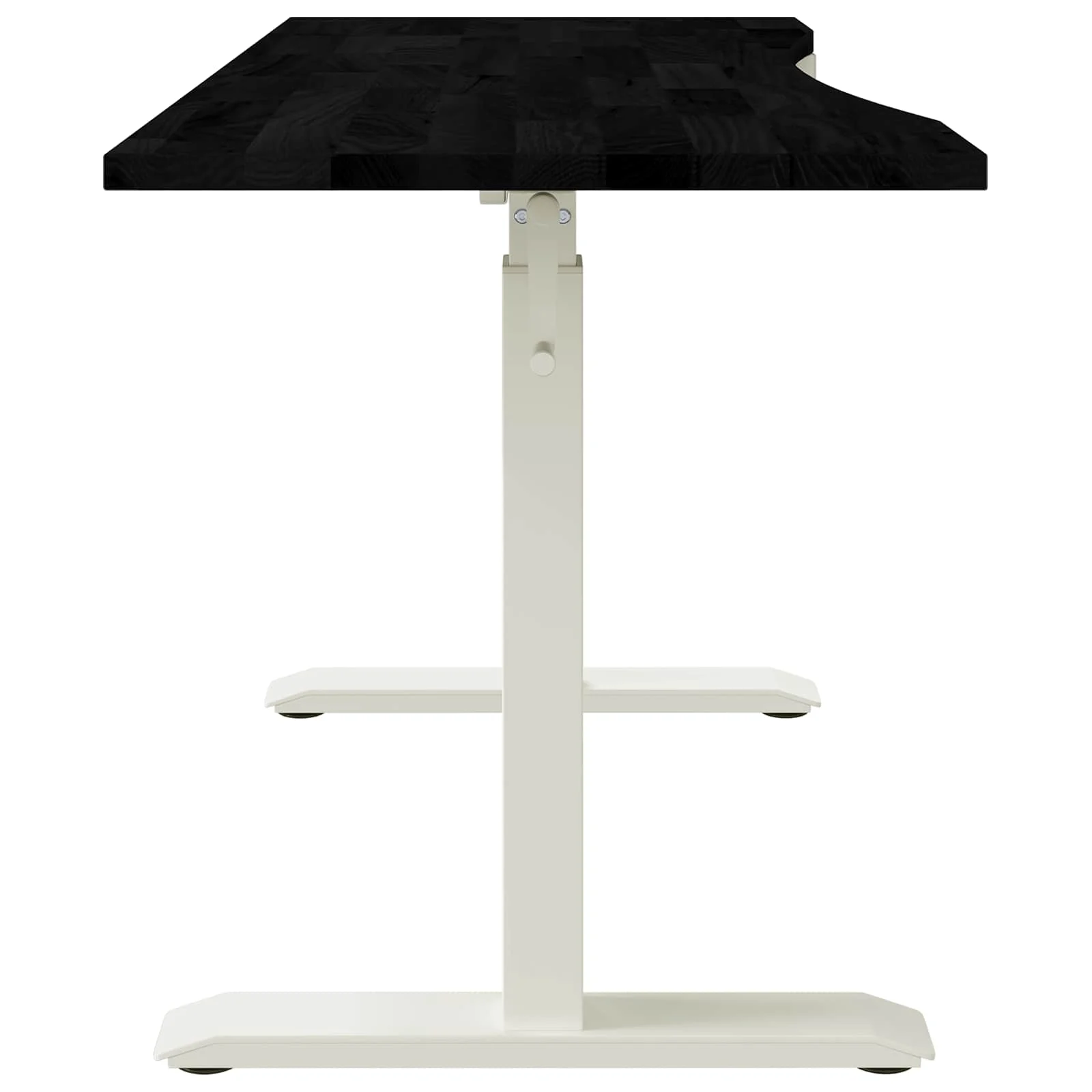 Bureau Bois 140 x 60 cm blanc et marron foncé bois massif de chêne – vue en situation