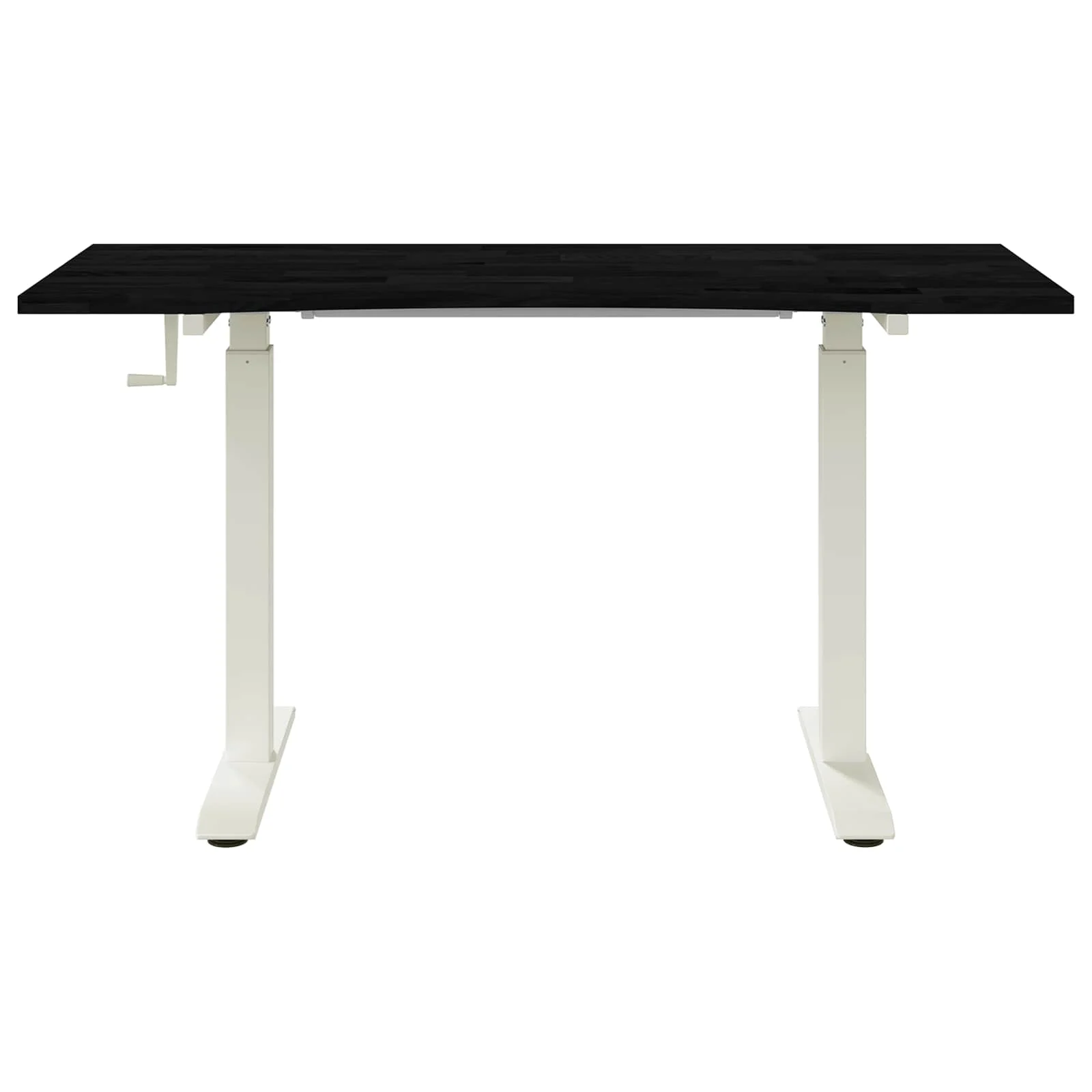 Bureau Bois 140 x 60 cm blanc et marron foncé bois massif de chêne – vue de détail