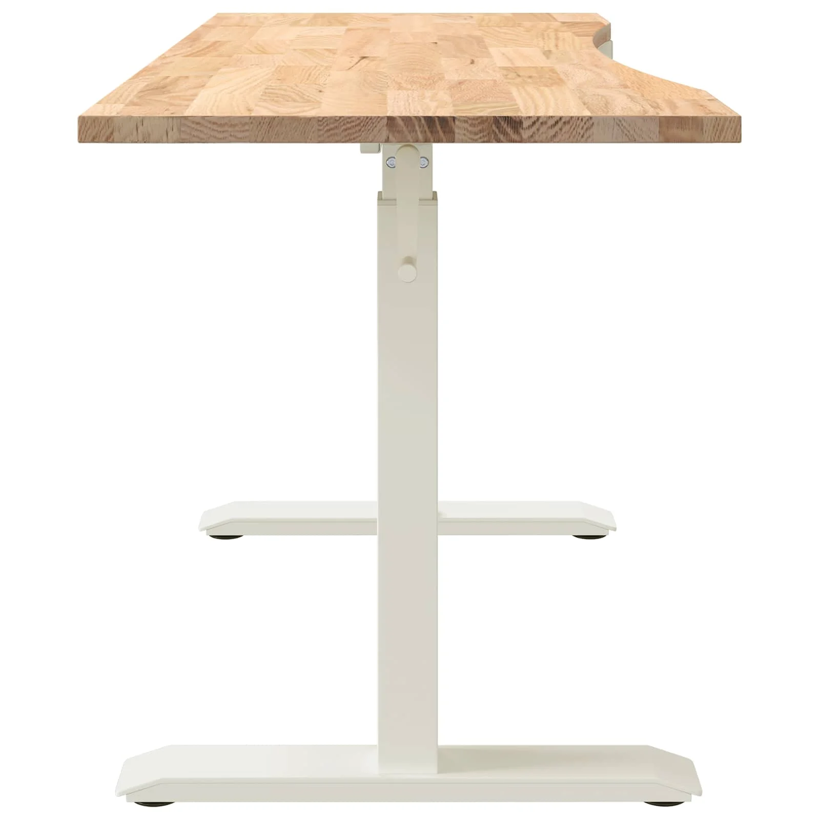 Bureau Bois 140 x 60 cm blanc et naturel bois massif de chêne – vue en situation