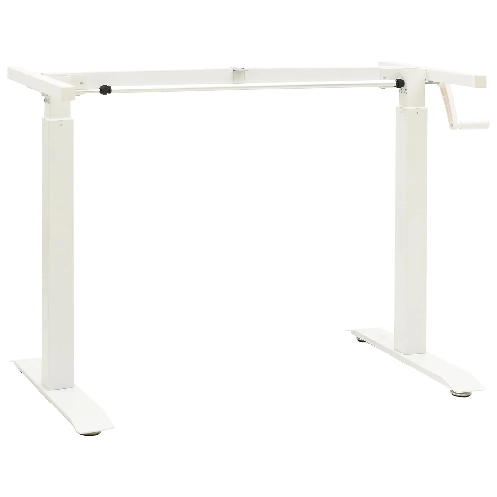 Bureau Bois 140 x 60 cm blanc et naturel bois massif de chêne – vue de côté