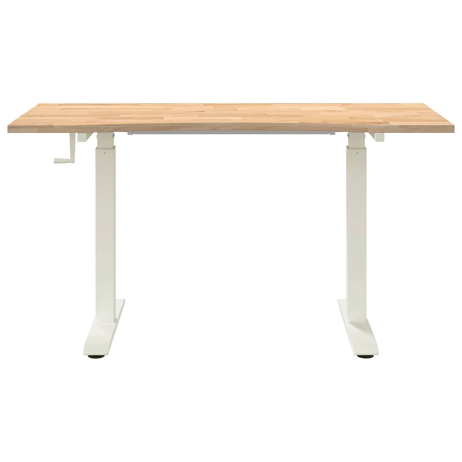 Bureau Bois 140 x 60 cm blanc et naturel bois massif de chêne – vue de détail