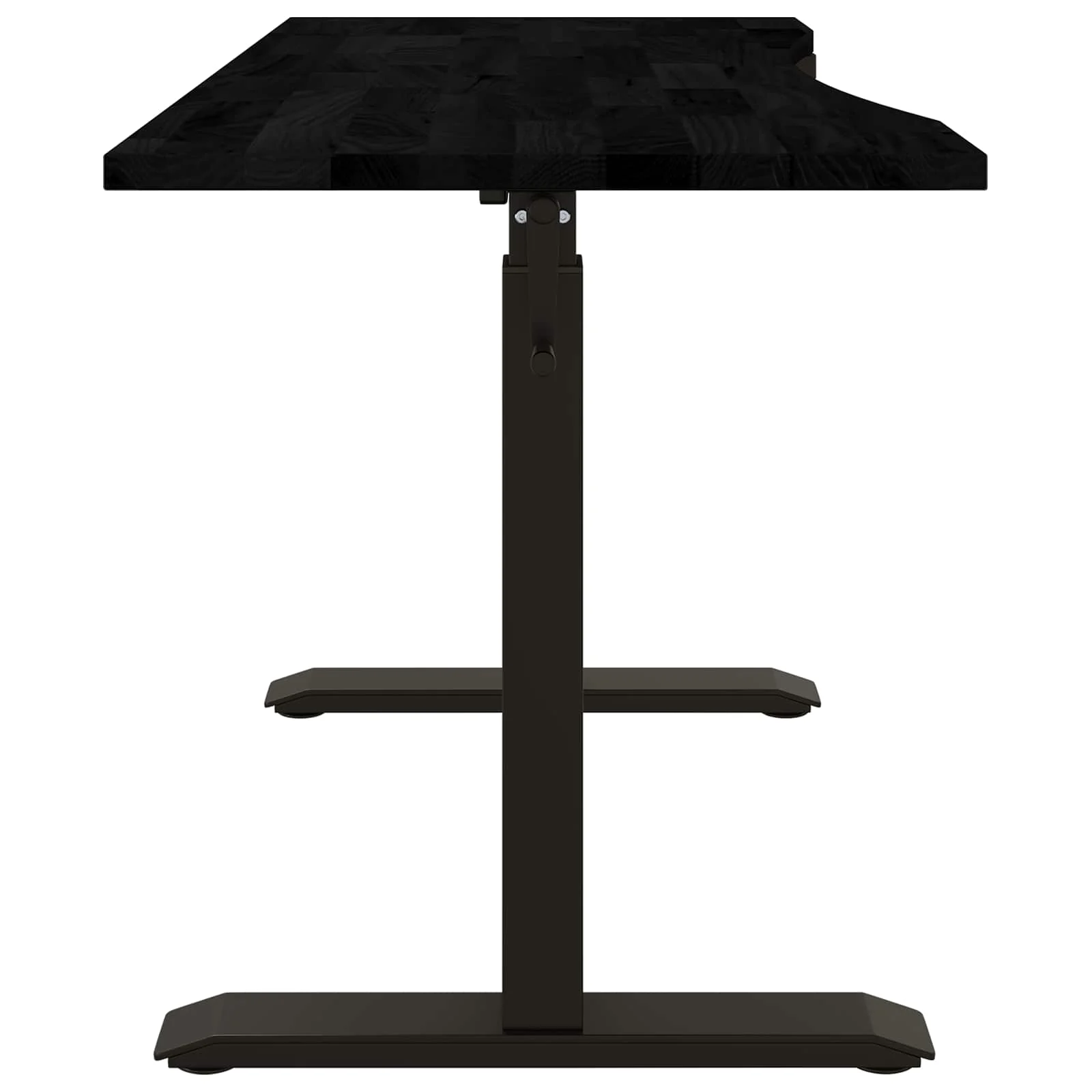 Bureau Bois 140 x 60 cm noir et marron foncé bois massif de chêne – vue en situation