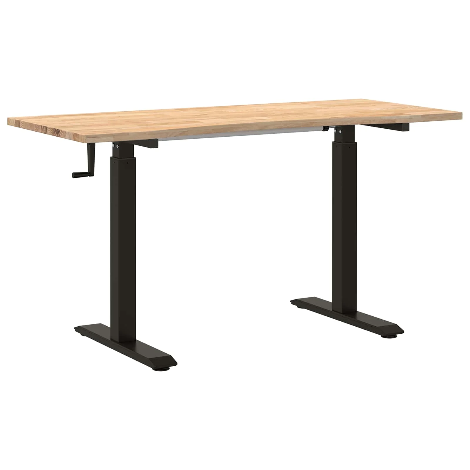 Bureau Bois 140 x 60 cm noir et naturel bois massif de chêne – vue de face
