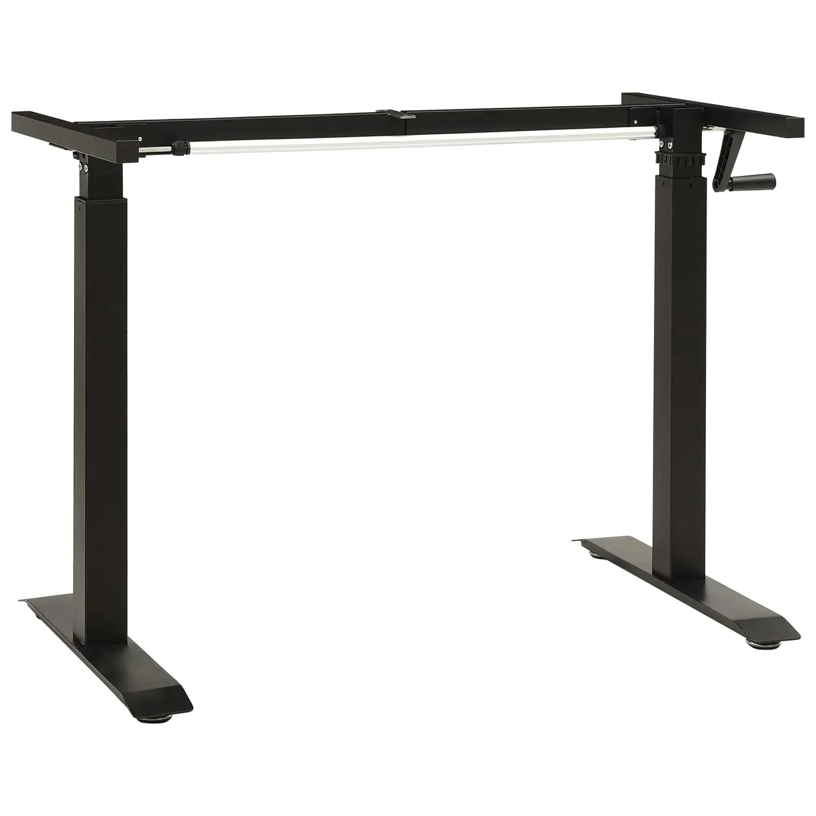 Bureau Bois 140 x 60 cm noir et naturel bois massif de chêne – vue de côté