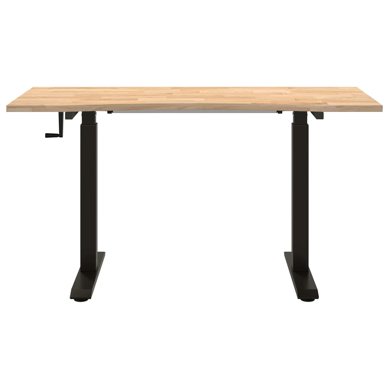 Bureau Bois 140 x 60 cm noir et naturel bois massif de chêne – vue de détail