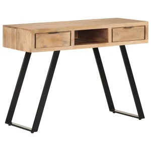 Bureau avec bord 107 x 45 x 79 cm brun bois massif d'acacia – vue d’ensemble