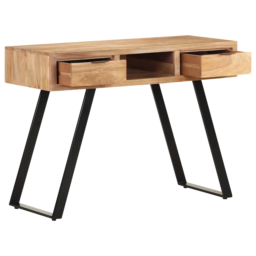 Bureau avec bord 107 x 45 x 79 cm brun bois massif d'acacia – vue de côté