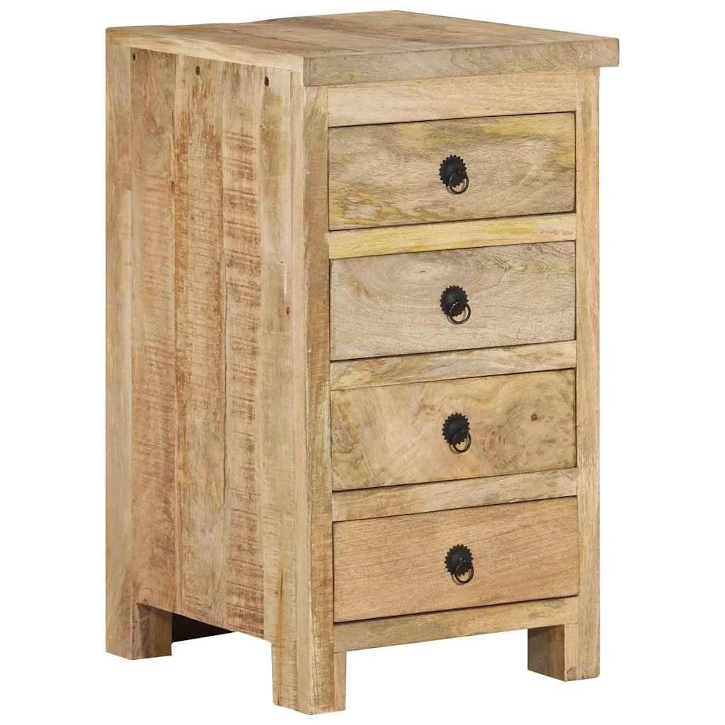 Bureau à caissons 140 x 50 x 77 cm brun bois massif de manguier – vue de détail