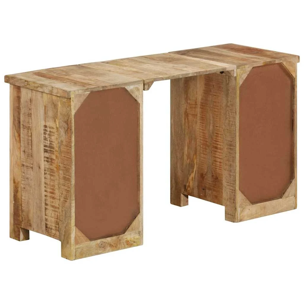 Bureau à caissons 140 x 50 x 77 cm brun bois massif de manguier – vue en situation