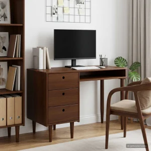 Bureau Caramel 114 x 53 x 75 cm brun bois massif de pin – vue d’ensemble
