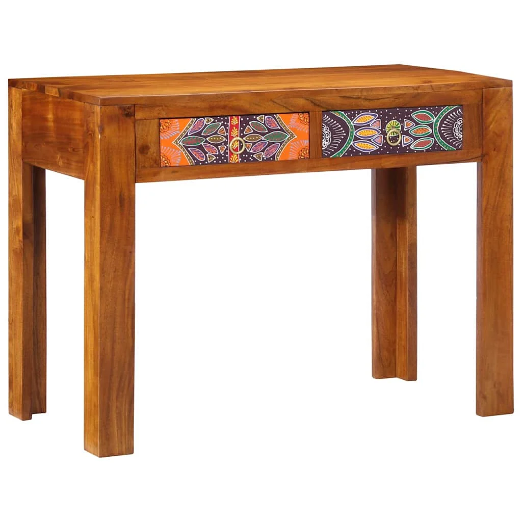 Bureau d'écriture 100 x 50 x 75 cm brun bois massif d'acacia – vue d’ensemble