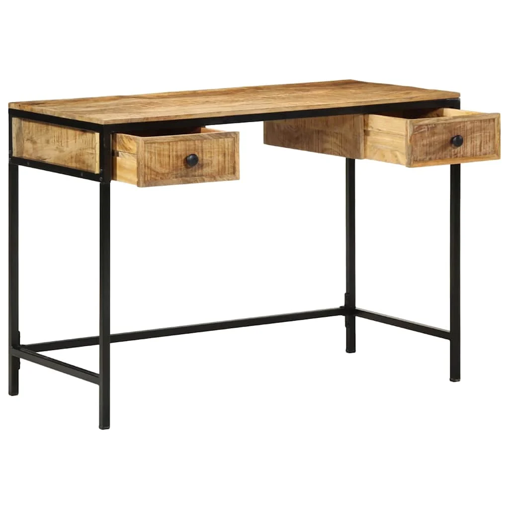 Bureau d'écriture 105 x 50 x 75 cm brun métal – vue de côté