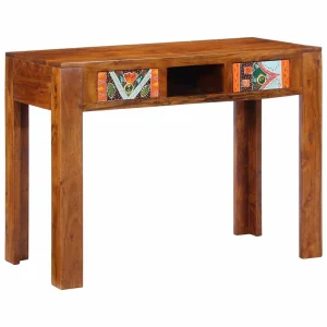Bureau d'écriture avec tiroir 100 x 50 x 75 cm brun bois massif d'acacia – vue d’ensemble