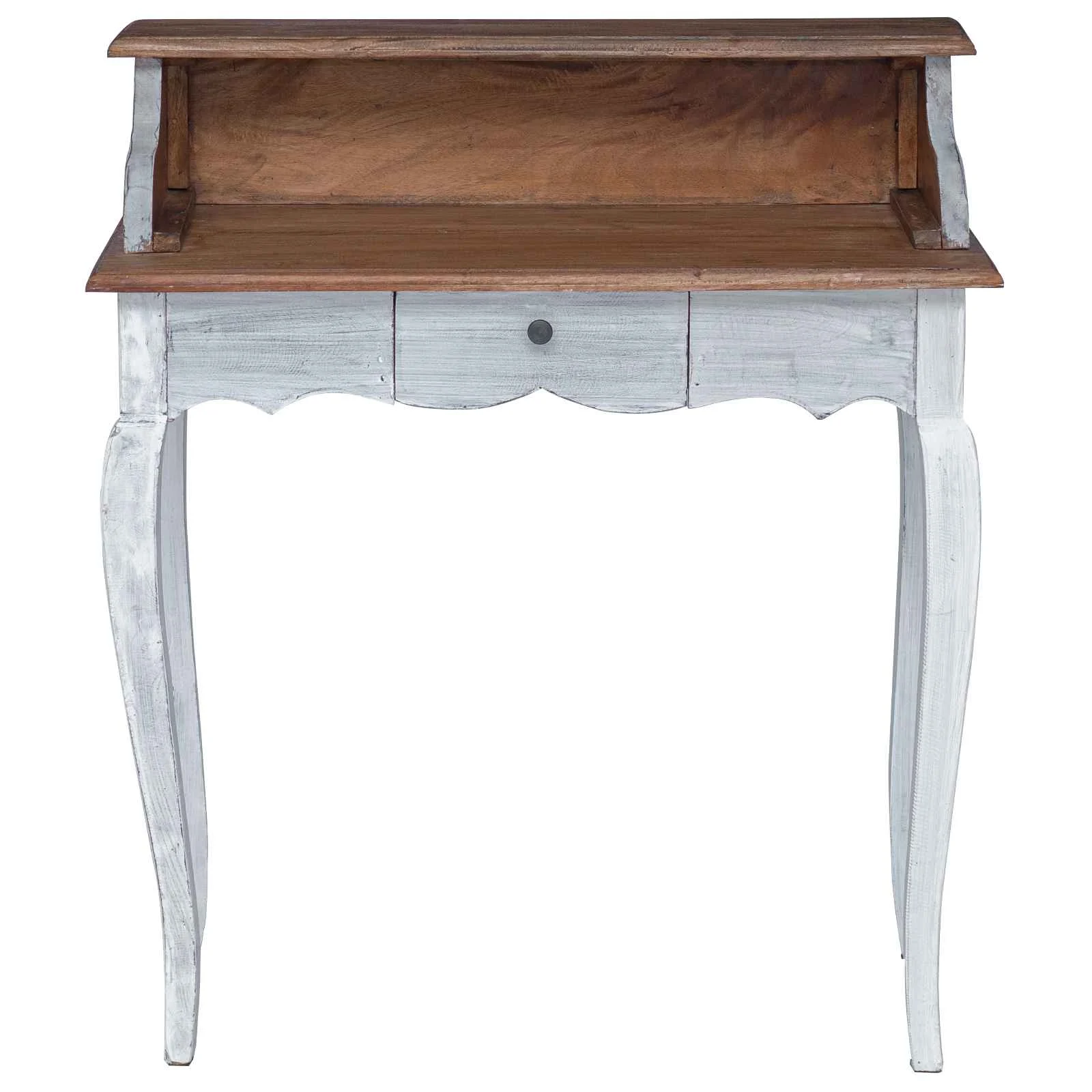 Bureau d'écriture avec tiroir 80 x 40 x 92 cm naturel bois massif d'acajou – vue de dessus