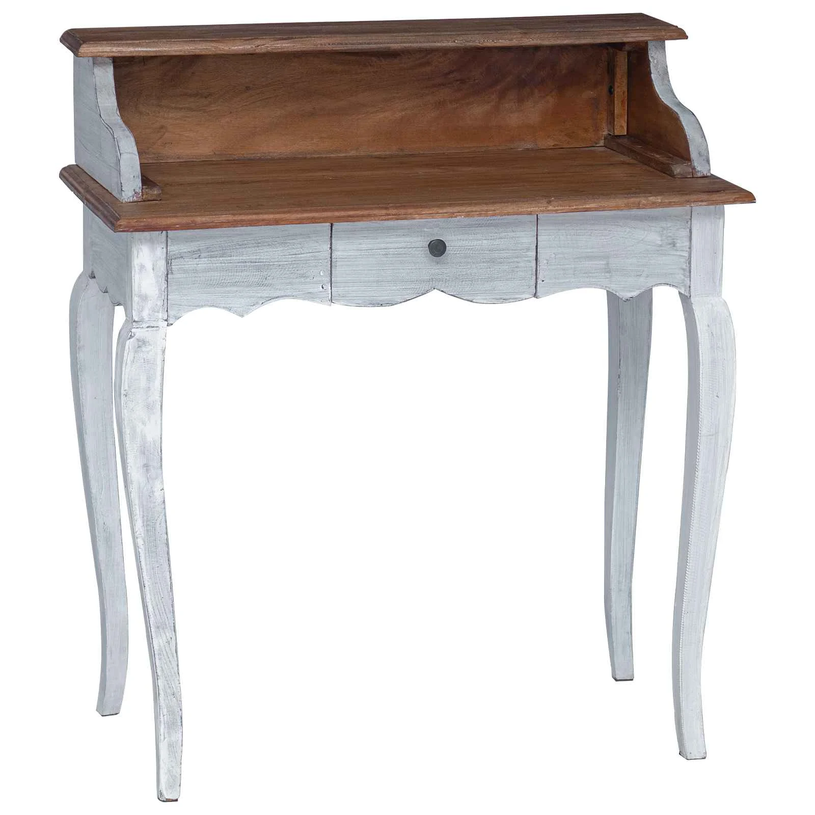 Bureau d'écriture avec tiroir 80 x 40 x 92 cm naturel bois massif d'acajou – vue de côté