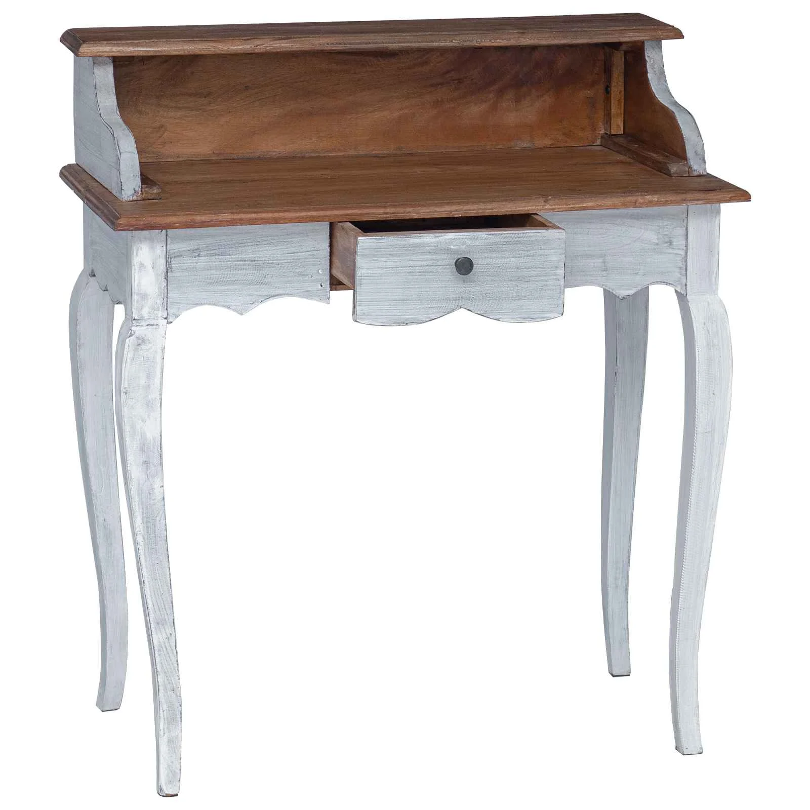 Bureau d'écriture avec tiroir 80 x 40 x 92 cm naturel bois massif d'acajou – vue en situation