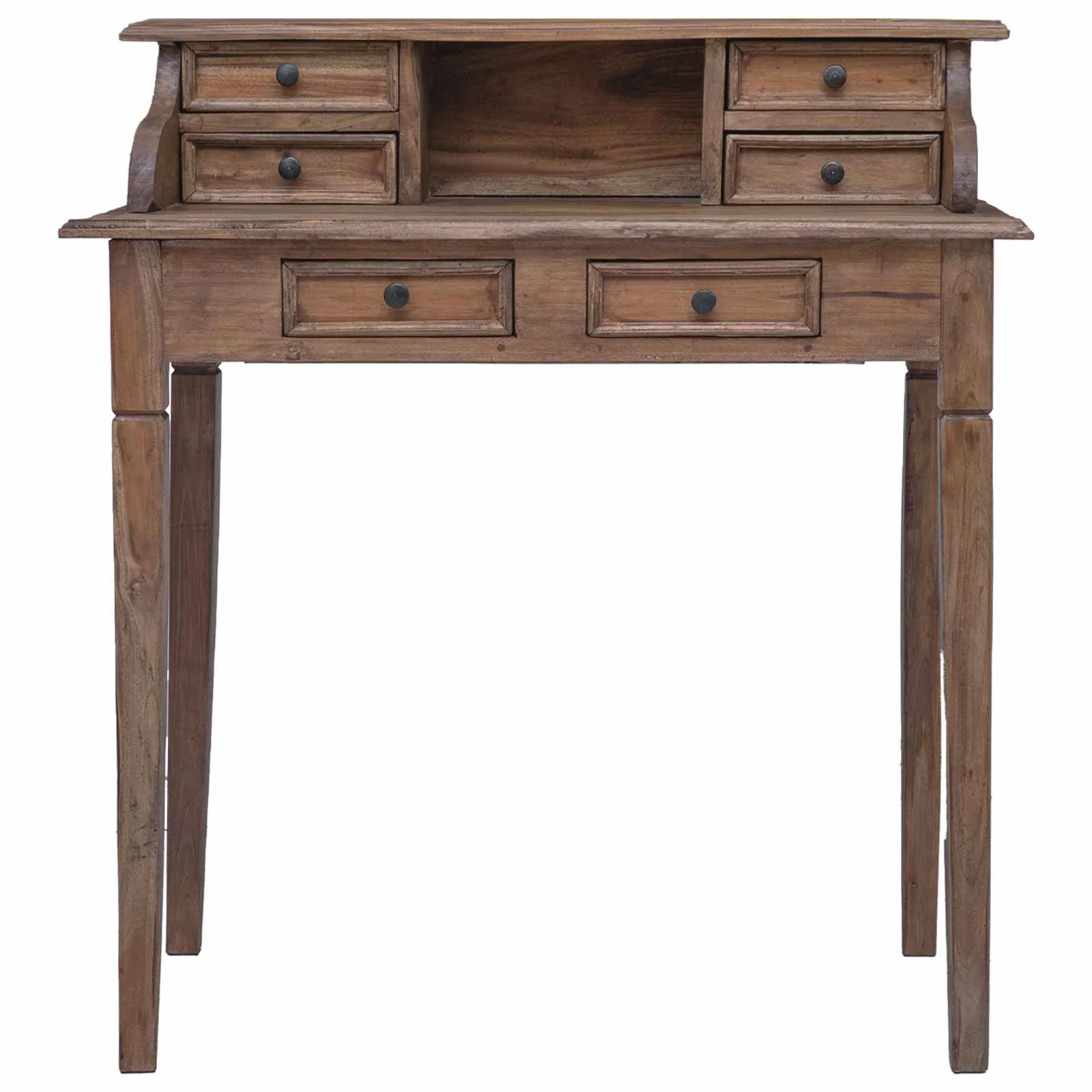 Bureau d'écriture et tiroirs 90 x 50 x 101 cm marron bois massif – vue de dos
