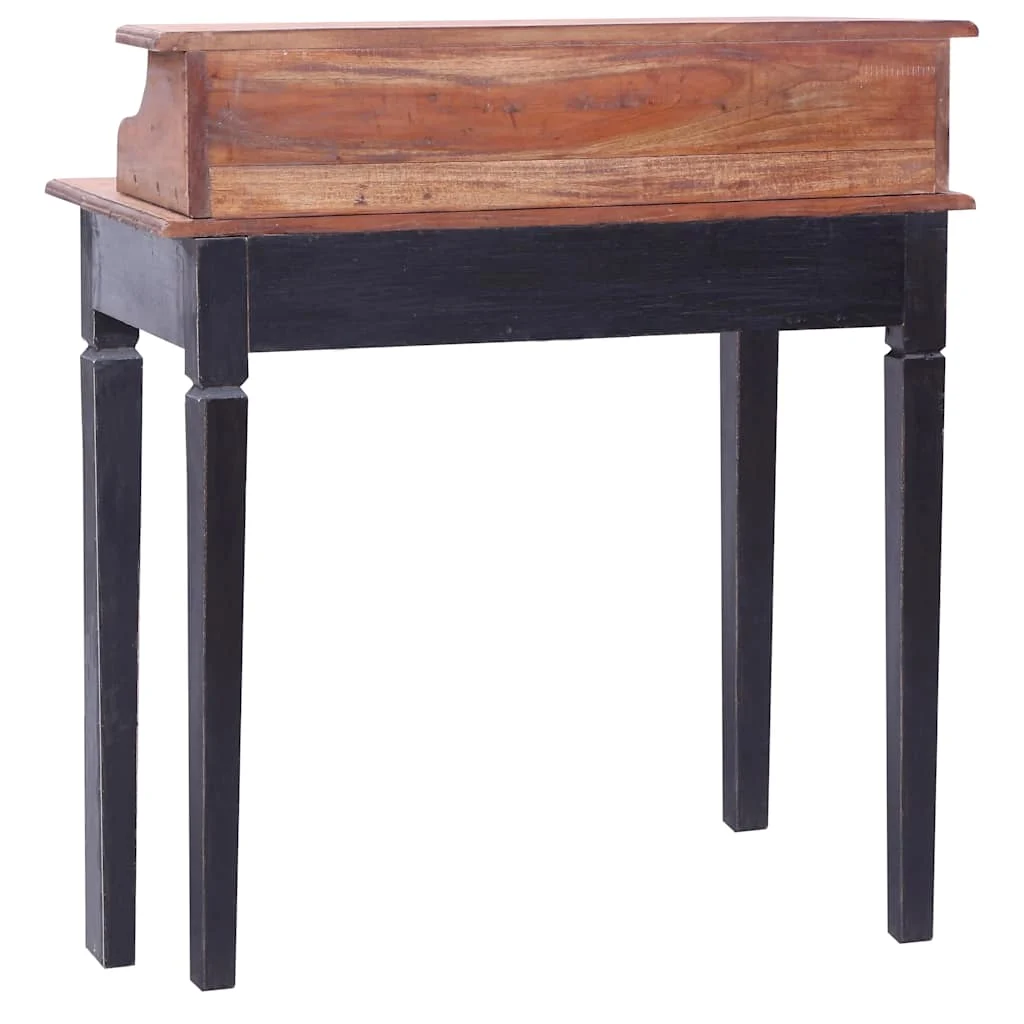 Bureau d'écriture et tiroirs 90 x 50 x 101 cm noir bois massif – vue de dessus