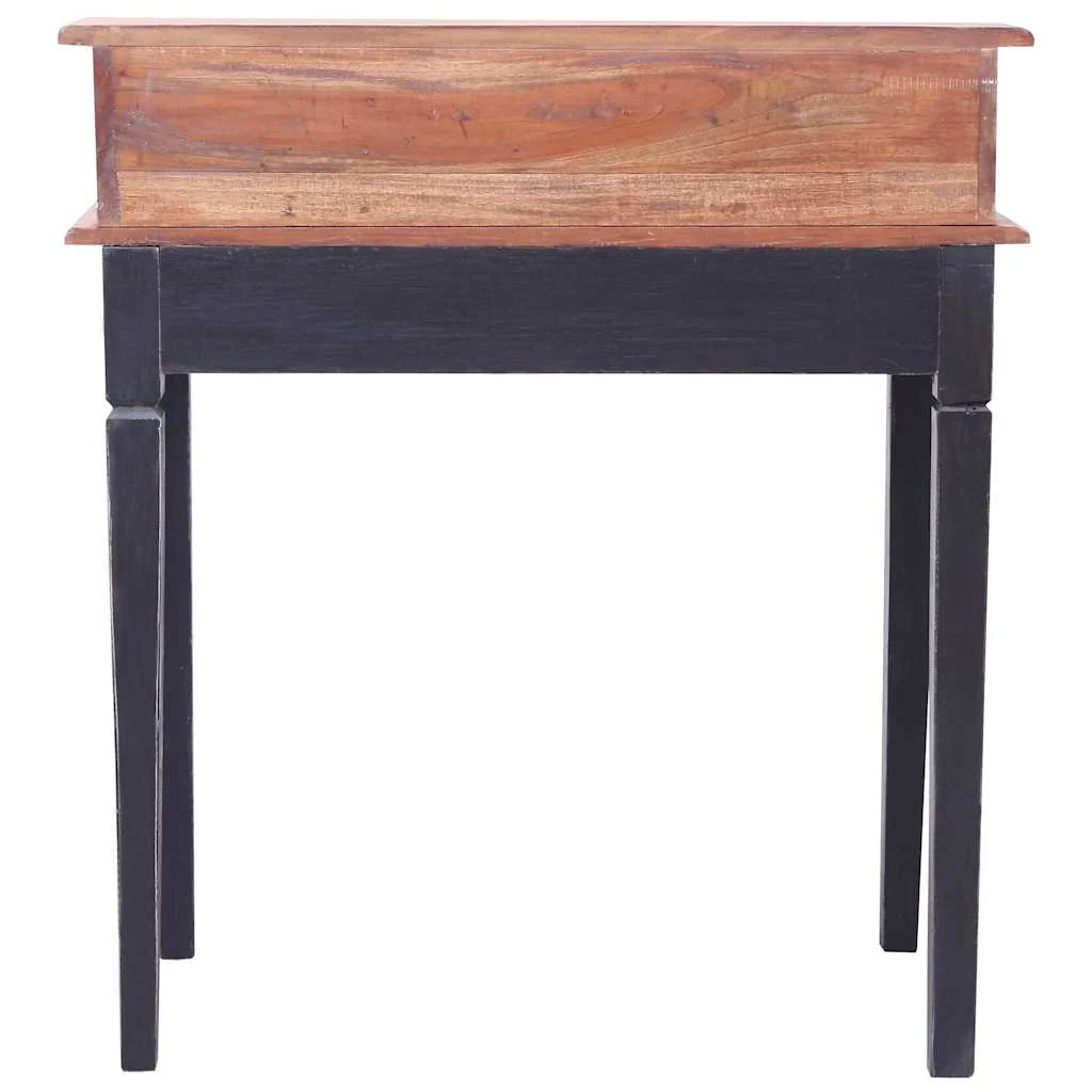 Bureau d'écriture et tiroirs 90 x 50 x 101 cm noir bois massif – vue en situation