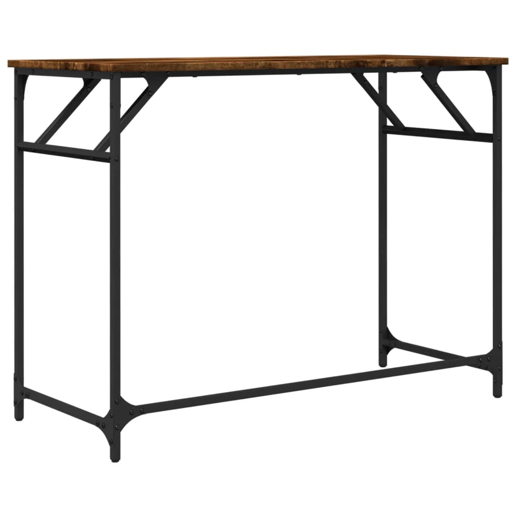 Bureau et enduit de poudre 100 x 45 x 76 cm chêne fumé bois d'ingénierie – vue de dessus