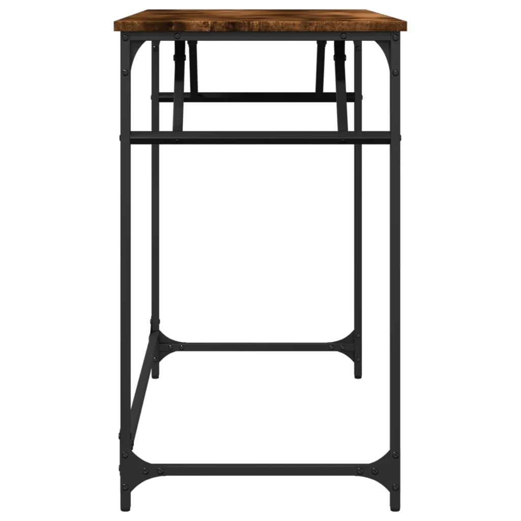 Bureau et enduit de poudre 100 x 45 x 76 cm chêne fumé bois d'ingénierie – vue de dos