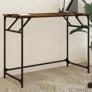 Bureau et enduit de poudre 100 x 45 x 76 cm chêne fumé bois d'ingénierie – vue d’ensemble
