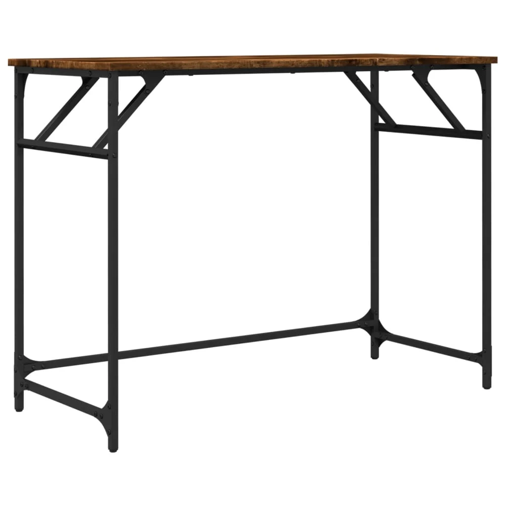 Bureau et enduit de poudre 100 x 45 x 76 cm chêne fumé bois d'ingénierie – vue de côté