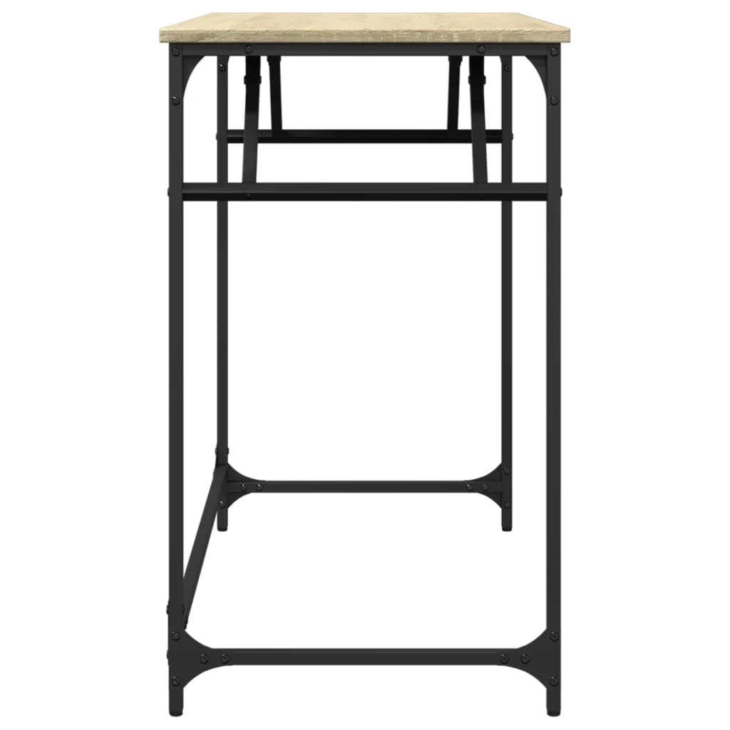 Bureau et enduit de poudre 100 x 45 x 76 cm chêne sonoma bois d'ingénierie – vue de dos