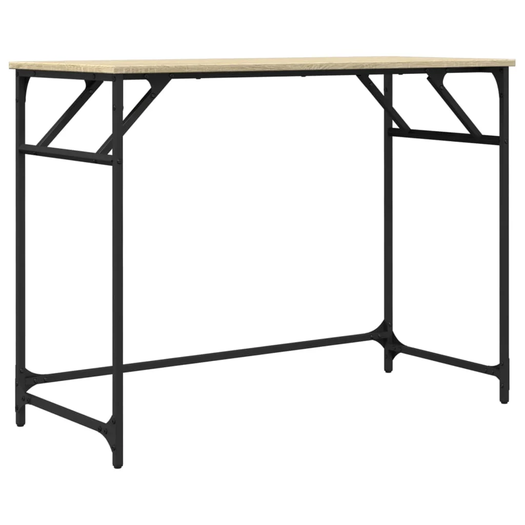 Bureau et enduit de poudre 100 x 45 x 76 cm chêne sonoma bois d'ingénierie – vue de côté