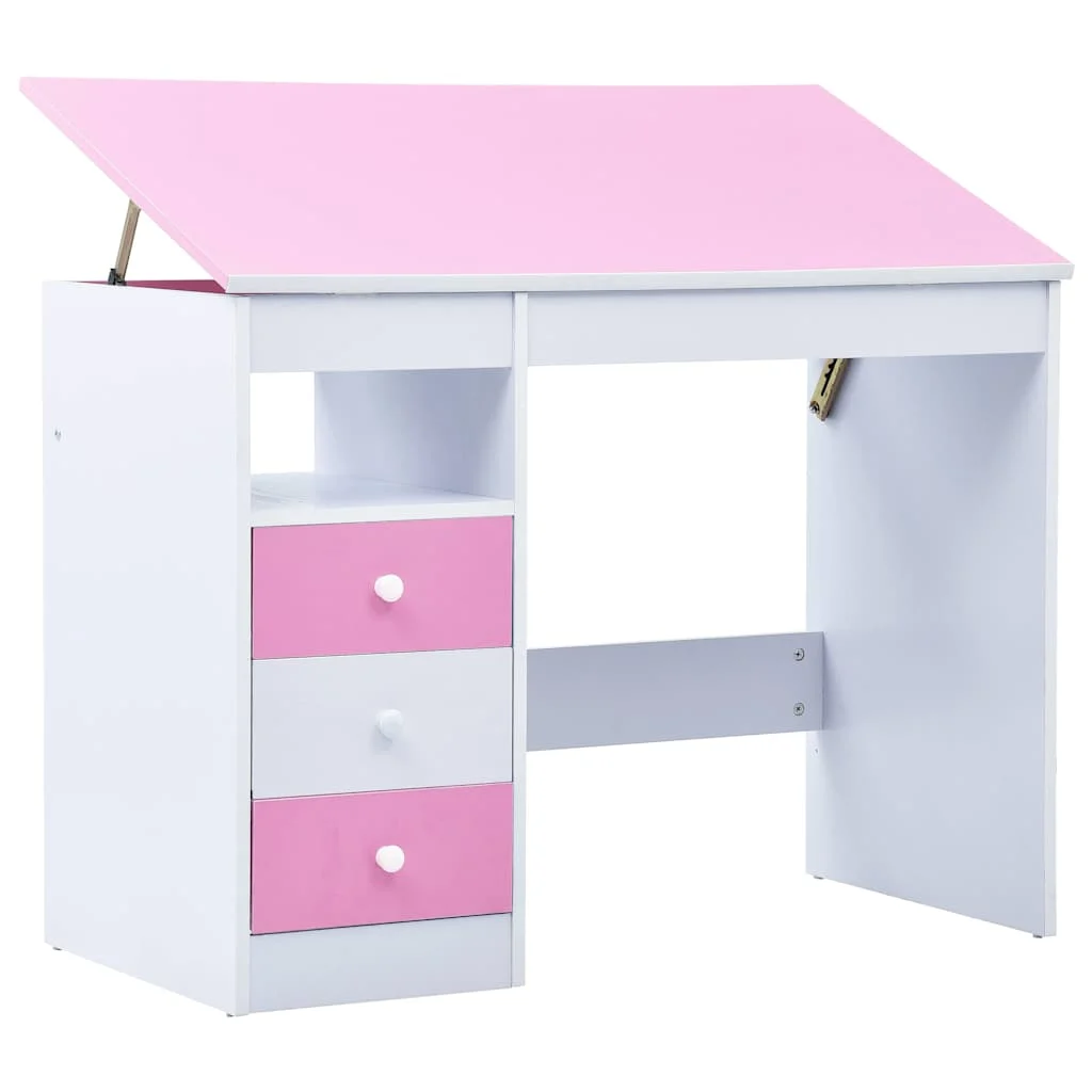 Bureau pour enfants Inclinable 100 x 55 x 87 cm rose aggloméré – vue d’ensemble