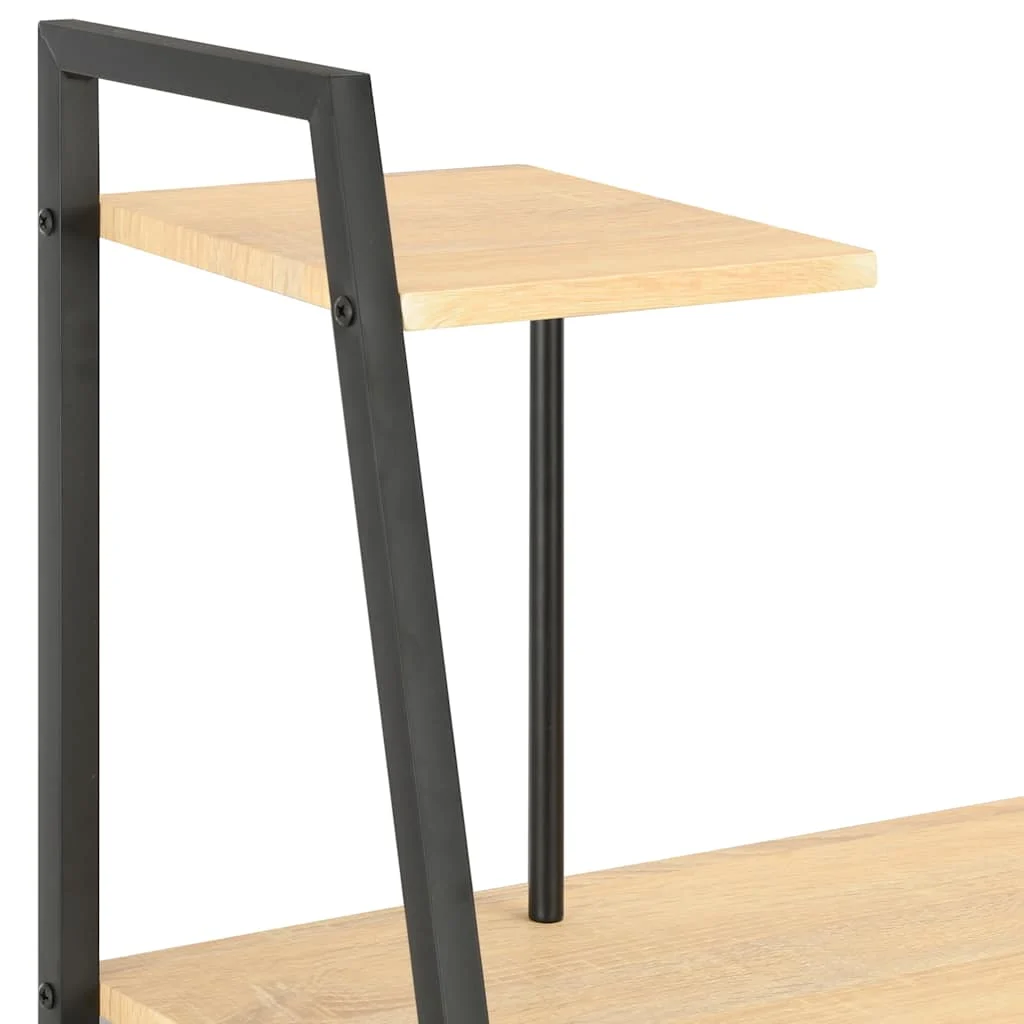Bureau avec étagère 102 x 50 x 117 cm noir et chêne bois d'ingénierie – vue de dessus