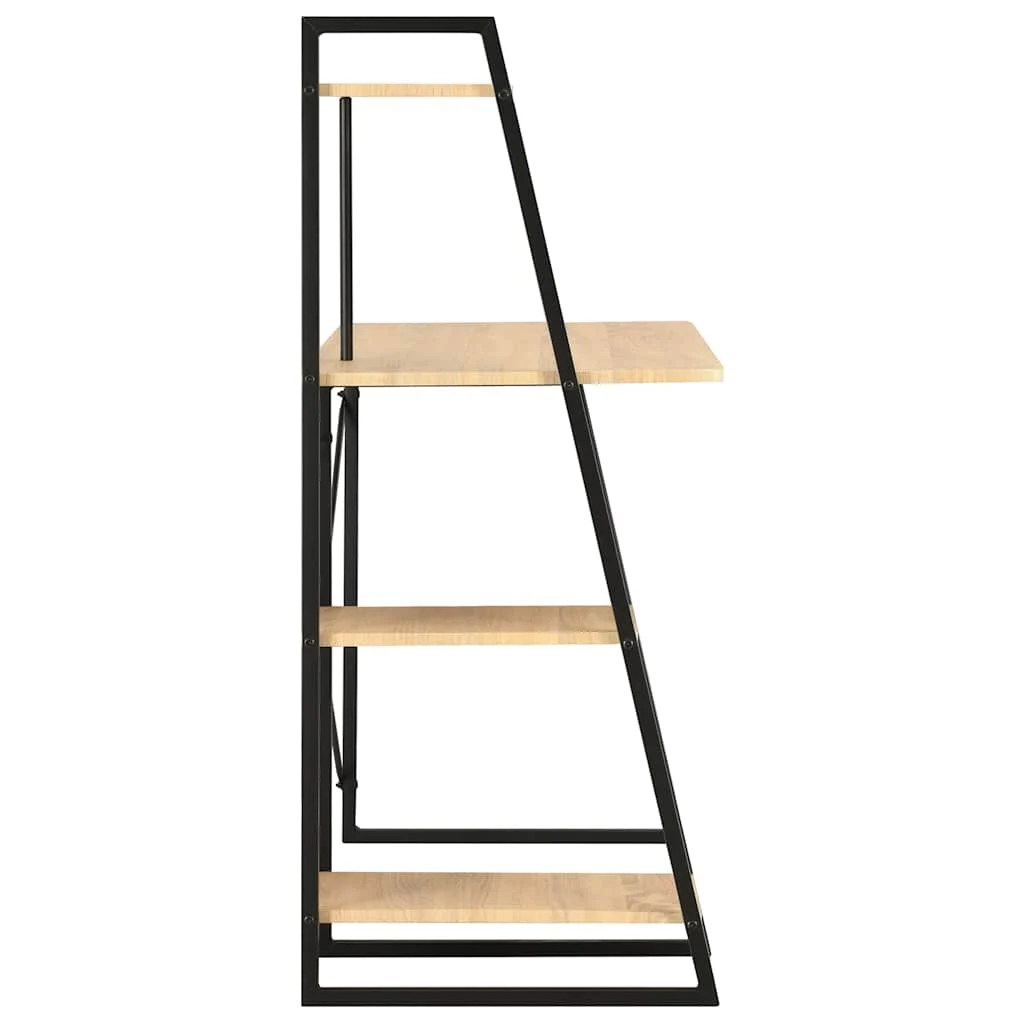 Bureau avec étagère 102 x 50 x 117 cm noir et chêne bois d'ingénierie – vue en situation