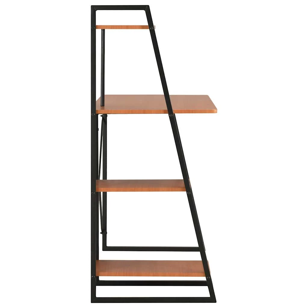 Bureau avec étagère 102 x 50 x 117 cm noir et marron bois d'ingénierie – vue en situation