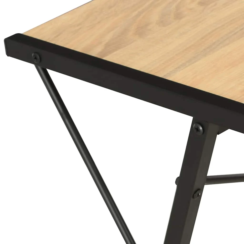 Bureau avec étagère 116 x 50 x 93 cm noir et chêne bois d'ingénierie – vue de dos
