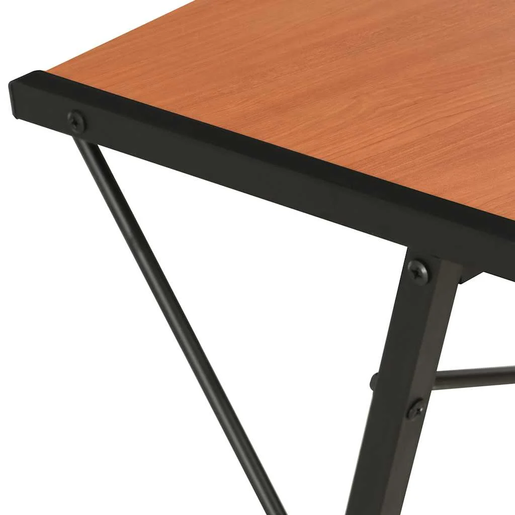 Bureau avec étagère 116 x 50 x 93 cm noir et marron bois d'ingénierie – vue de dos