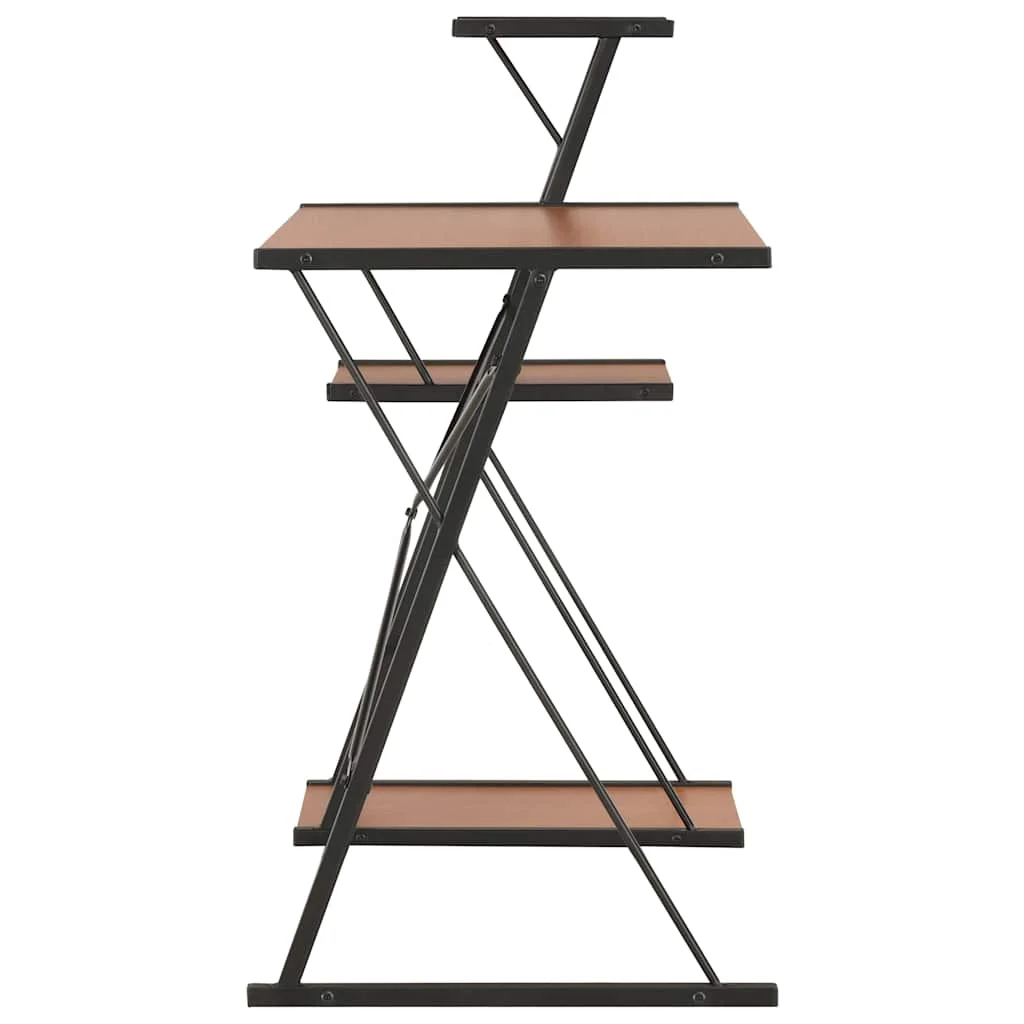 Bureau avec étagère 116 x 50 x 93 cm noir et marron bois d'ingénierie – vue en situation