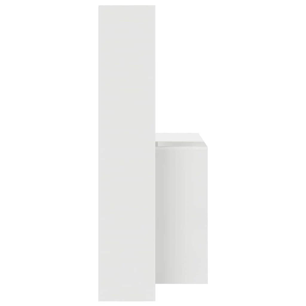Bureau avec étagère 138,5 x 55 x 143 cm blanc bois d'ingénierie – vue de dos
