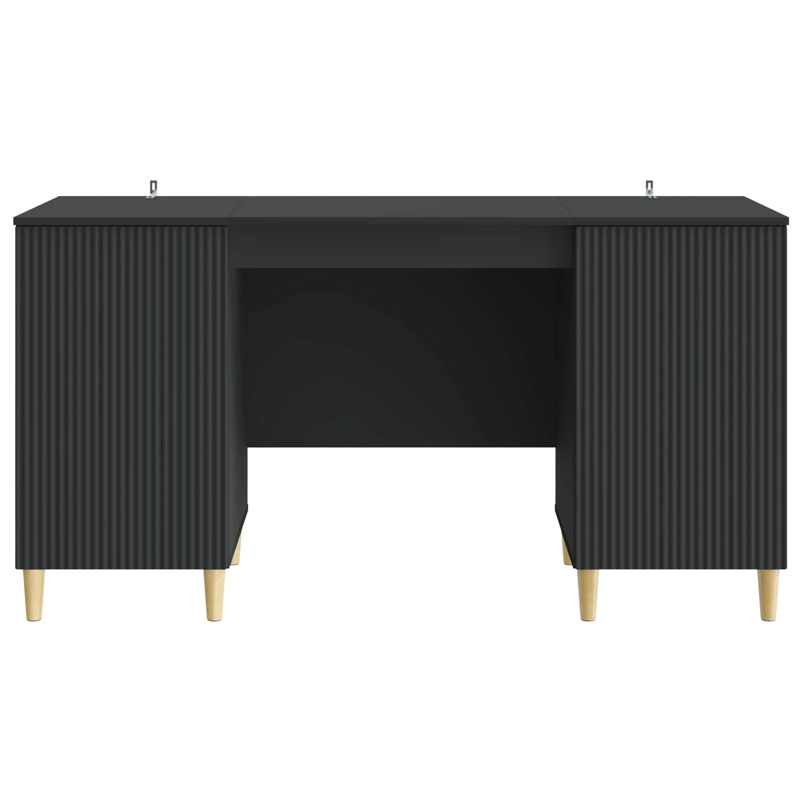 Bureau avec étagère 142,5 x 50 x 75 cm noir bois d'ingénierie – modèle 2 – vue de dessus