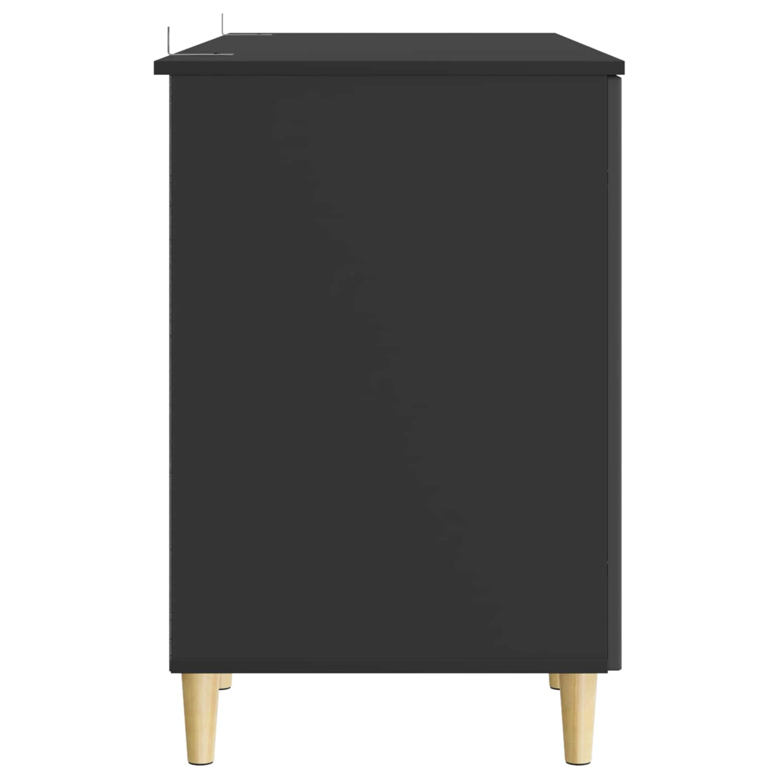 Bureau avec étagère 142,5 x 50 x 75 cm noir bois d'ingénierie – modèle 2 – vue de dos