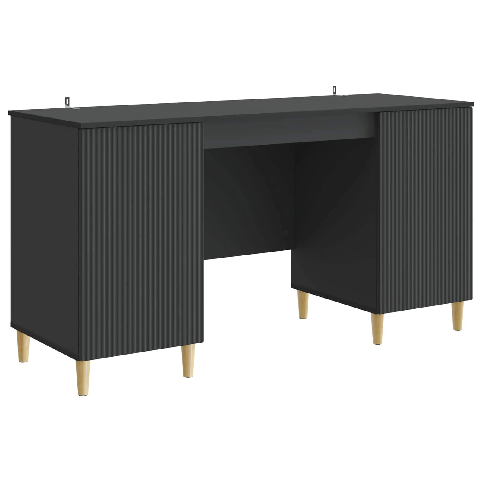 Bureau avec étagère 142,5 x 50 x 75 cm noir bois d'ingénierie – modèle 2 – vue de côté