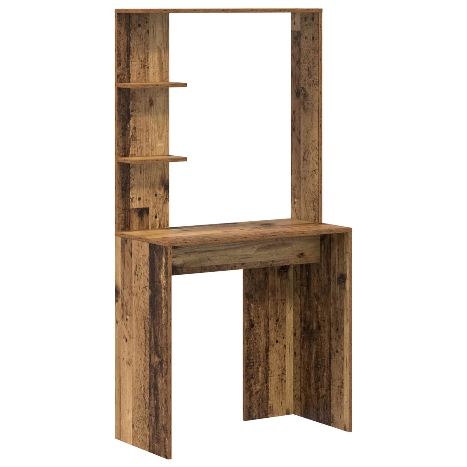 Bureau avec étagère avec stockage 2 pièces 113,5 x 39 x 168 cm bois ancien – vue de dessus
