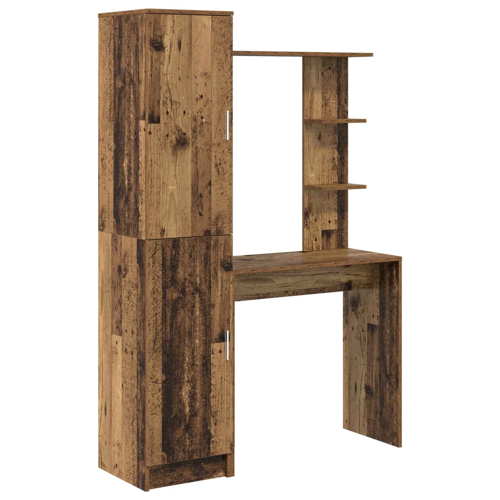 Bureau avec étagère avec stockage 2 pièces 113,5 x 39 x 168 cm bois ancien – vue de côté